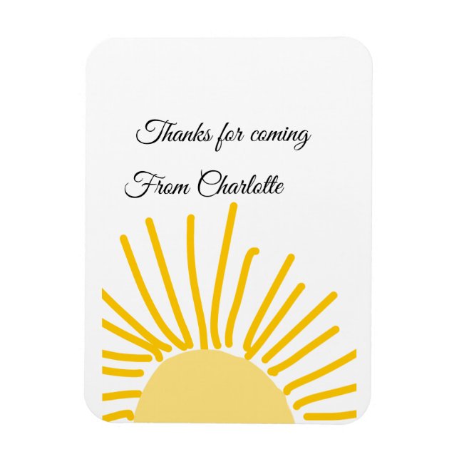 tack för att du kom tillägg namn sms sol magnet (Vertikal)