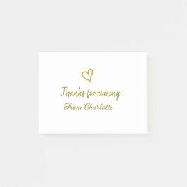 tack för att du kom tillägg namn text meddelande g post-it block