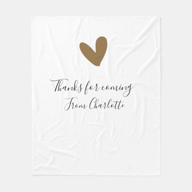 tack för att du kom tillägg namn textmeddelande gu fleecefilt (Framsidan)