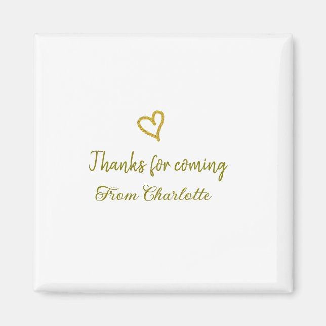 tack för att du kom tillägg namn textmeddelande gy magnet (Framsidan)