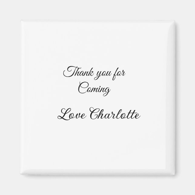 tack för att du kom tillägg namn textmeddelande  magnet (Framsidan)