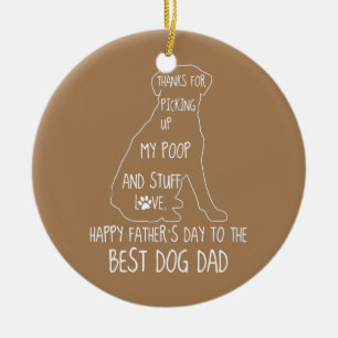 Tack för att du kom upp i lycklig Fars dag Hund Julgransprydnad Keramik