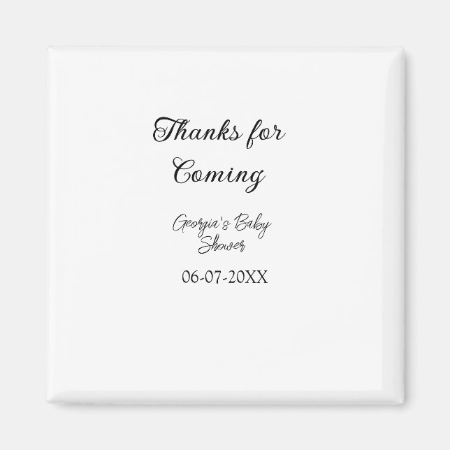 Tack för att du kommer med babydusch, modern enkel magnet (Framsidan)