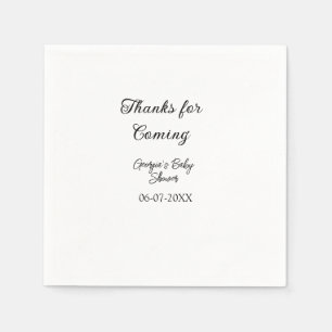 Tack för att du kommer med babydusch, modern enkel pappersservett