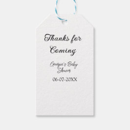 Tack för att du kommer med babydusch, modern enkel presentetikett