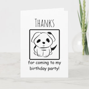 Tack för att du kommer med Födelsedagsfest Puppy 5 Kort
