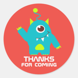 Tack för att du kommer med utomjordingsfödelsedags runt klistermärke