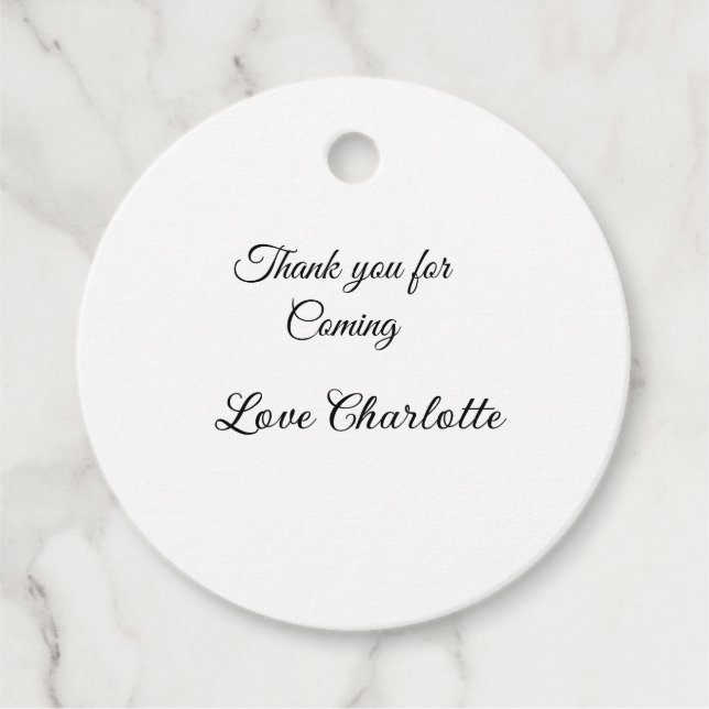 Tack för att du kommer och lägger till namn-textme gåvor etiketter (Framsida)