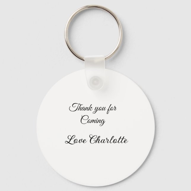 Tack för att du kommer och lägger till namn-textme nyckelring (Framsida)