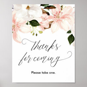 Tack för att du kommer och undertecknar blommigten poster