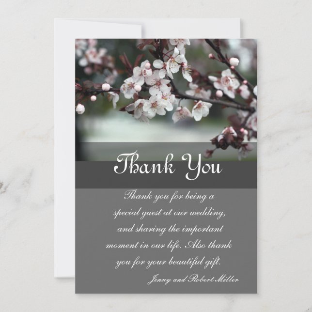 Tack för att du korsar plommonblommor kort (Framsida)