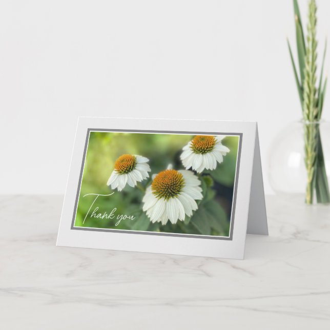 Tack för att du kort Elegant - vita blommor (Framsida)