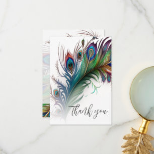 Tack för att du kort Peacock Feather Design