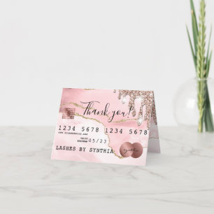 Tack för att du kortar kredit-kort för rosa-dropp kort