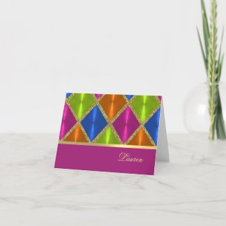 Tack för att du kortar Rosa Blue Grönt Orange Diam Kort