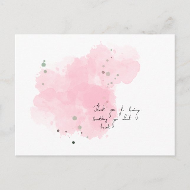 Tack för att du läker något du inte bröt vykort (Framsida)