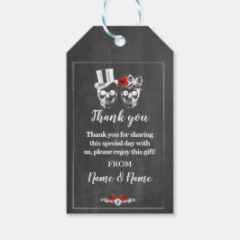 Tack för att du Märkre Rustic Döskallars Favor Tag Presentetikett