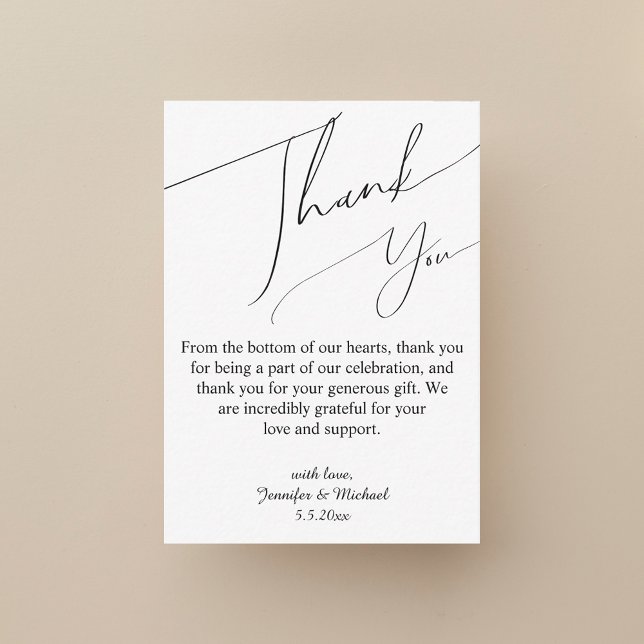 Tack för att du namnteckning skriptet bröllop anteckningskort (Skapare uppladdad)