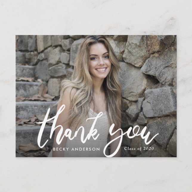 Tack för att du penselskript studenten vykort (Framsida)