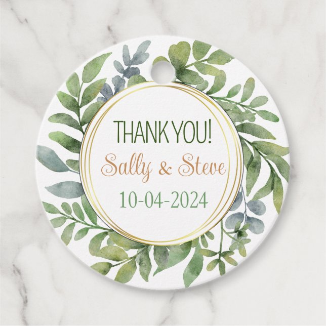 Tack för att du personliger bröllopsförmånen för m gåvor etiketter (Framsida)