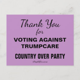 Tack för att du röstade emot TrumpCare Motstå Vykort