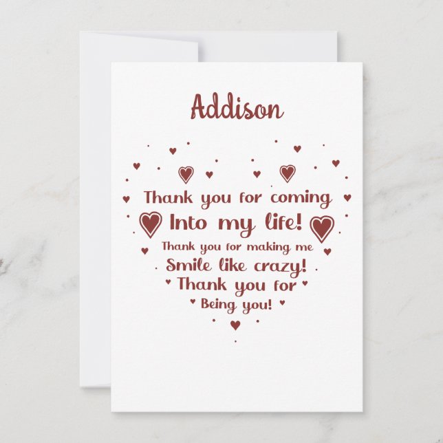 Tack för att du skapar mig leende kort (Framsida)