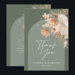 Tack för att du skickar grönt modern<br><div class="desc">Skript elegant bröllop tackar dig för att du skickar gröntens moderna kort. En del av en modern samling.</div>