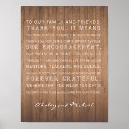 Tack för att du skriver under Rustic bröllop Poster