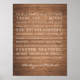 Tack för att du skriver under Rustic bröllop Poster