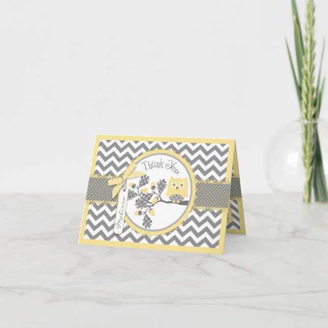 Tack för att du skriver ut Uggla-gult Kort (Framsida)