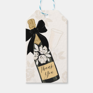 Tack för att du sparkade Vin Flaska Black Bow Presentetikett