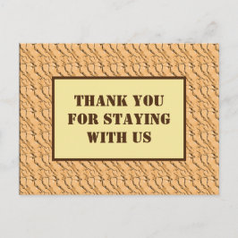 Tack för att du stannade hos oss Ljusbrun mönster Vykort