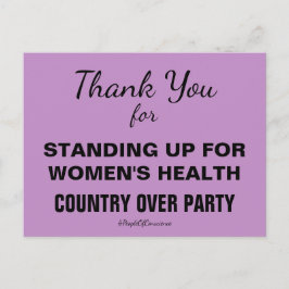 Tack för att du står upp för kvinnors hälsa vykort