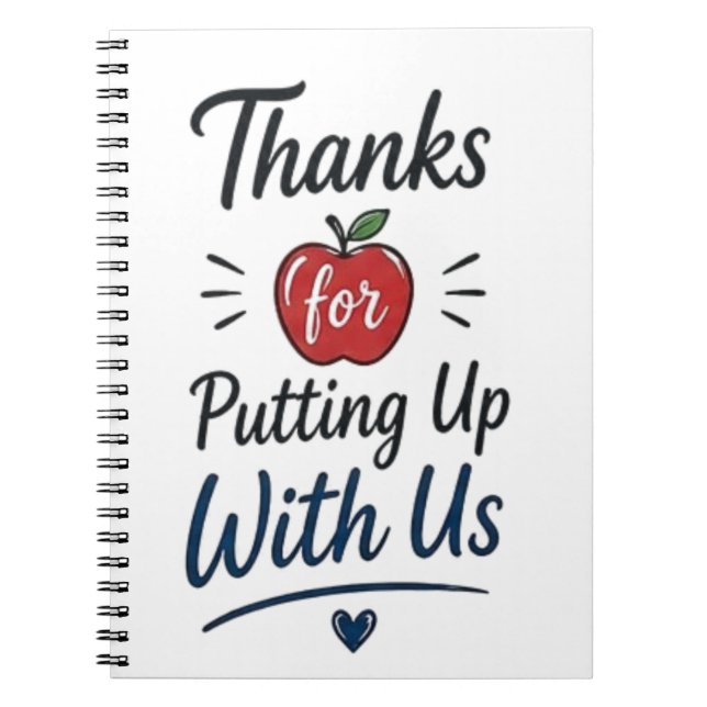 Tack för att du står ut med oss anteckningsbok (Framsidan)