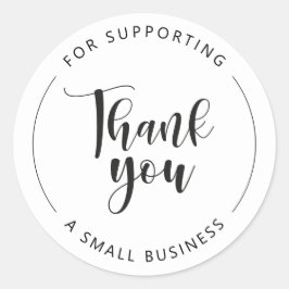 Tack för att du stöder en elegant för små företag runt klistermärke