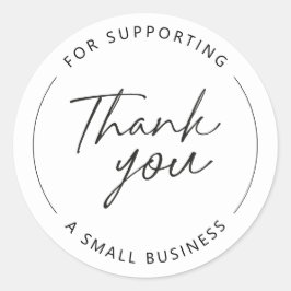 Tack för att du stöder en elegant för små företag runt klistermärke
