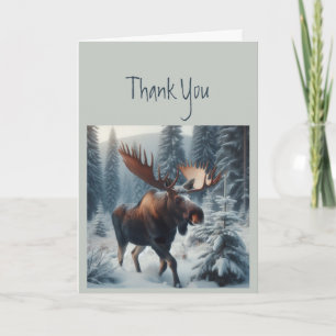 Tack för att du tackar Moose Animal Wildlife Natur Kort