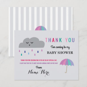 Tack för att du tog emot Cloud Baby Shower Sprinkl Inbjudningar