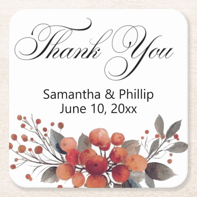 Tack för att du underlägg bröllopsfavörer (Framsidan)