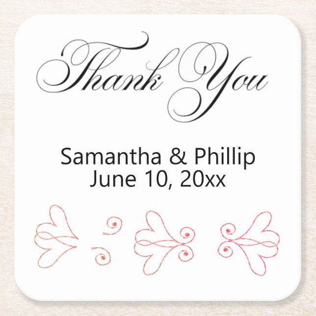 Tack för att du underlägg bröllopsfavörer (Framsidan)