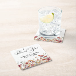 Tack för att du underlägg bröllopsfavörer papper kvadrat