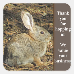 Tack för att du uppskattar Bunny Pun-kunder Fyrkantigt Klistermärke