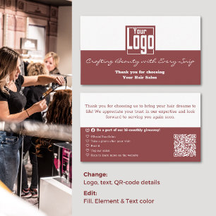 Tack för att du valde vår Hair Salon Visitkort