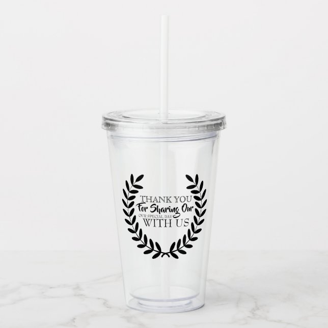 TACK FÖR ATT DU VAR MED OSS PÅ VÅR BRÖLLUPSDAG TAKE AWAY MUGG (Framsida)