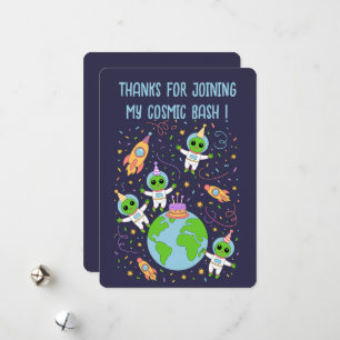 Tack för att du var med på min kosmiska födelsedag julkort