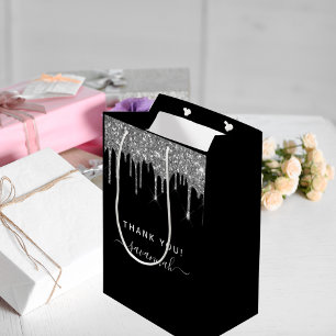 Tack för att du vill ha en svart silver glitter