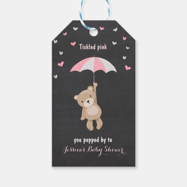 Tack för att du vill ha märkre Rosa Girl Shower Presentetikett (Framsidan)