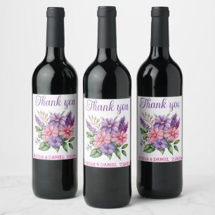 Tack för att du vinner på Winelabel. Vinflaska Etikett