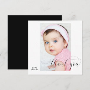 Tack för att Eleganten Baby Calligraphy Swash Simp Kort