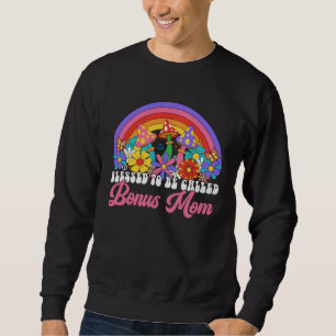 Tack för att få kallas bonusmamma regnbåge groovy lång ärmad tröja